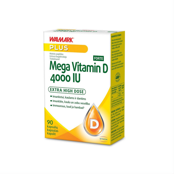 MEGA VITAMIN D 4000IU Forte, kapsulas, N90 attēls