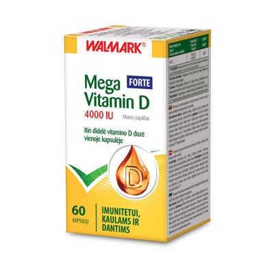 MEGA VITAMIN D FORTE 4000 SV, 60 kapsulas attēls