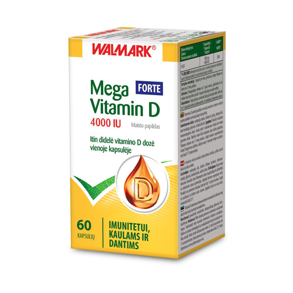 MEGA VITAMIN D FORTE 4000 SV, 60 kapsulas attēls