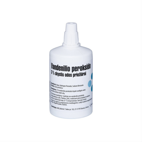 ŪDEŅRAŽA PEROKSĪDS VALENTIS, 3%, ādas šķīdums, 100 ml attēls