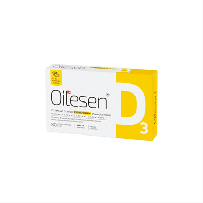 OILESEN, D3 vitamīns, 80 kapsulas attēls