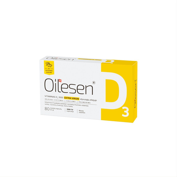 OILESEN, D3 vitamīns, 80 kapsulas attēls