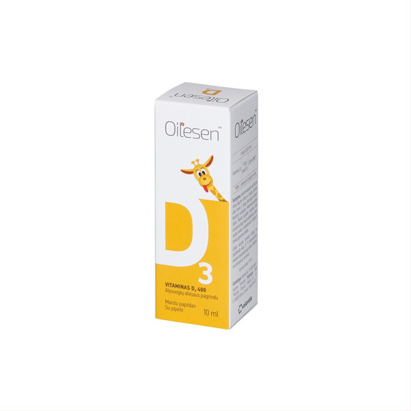 OILESEN, D3 vitamīns 400, pilieni iekšķīgai lietošanai, 10 ml attēls