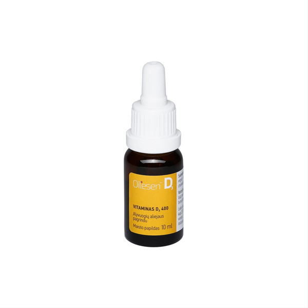OILESEN, D3 vitamīns 400, pilieni iekšķīgai lietošanai, 10 ml attēls