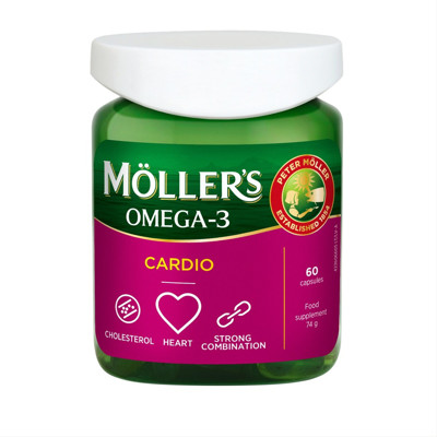 MOLLER'S ŽUVŲ TAUKAI OMEGA-3 CARDIO, 60 kapsulės