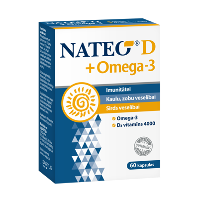 NATEO D+ OMEGA-3 4000 TV, 60 kapsulių