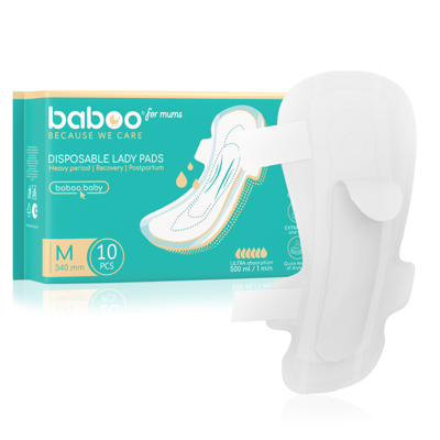 BABOO Pēcdzemdību biksīšu ieliktņi, 5 izmērs, 340 mm, 10 gab.