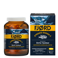 FJORD STRONG OMEGA-3, žuvų taukai, 80 kapsulių