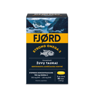 FJORD STRONG OMEGA-3, žuvų taukai, 80 kapsulių