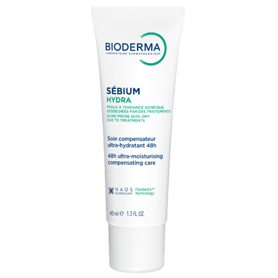 BIODERMA SEBIUM HYDRA, intensyviai drėkinantis kremas į spuogus linkusiai odai, 40 ml