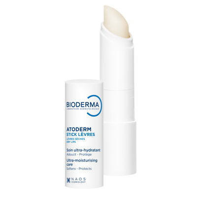 BIODERMA ATODERM, drėkinamasis lūpų pieštukas aviečių kvapo, 4g