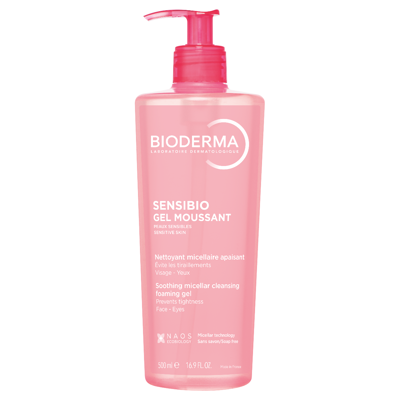 BIODERMA SENSIBIO GEL MOUSSANT, švelnus micelinis gelinis prausiklis jautriai odai , 500 ml