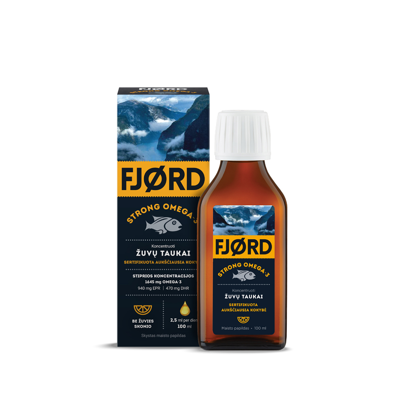 FJORD STRONG OMEGA-3, žuvų taukai, 100 ml