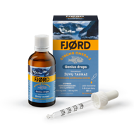FJORD STRONG OMEGA-3, genius drops, žuvų taukai, lašai, 50 ml