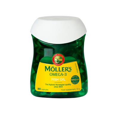 MOLLER'S ŽUVŲ TAUKAI COD LIVER OIL, 80 kapsulių