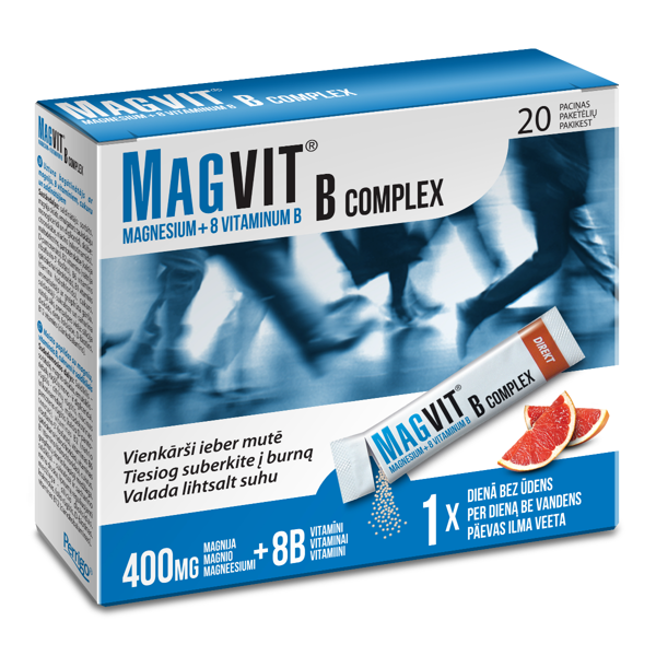 MAGVIT B COMPLEX, tirpios granulės burnoje, 20 vnt. 