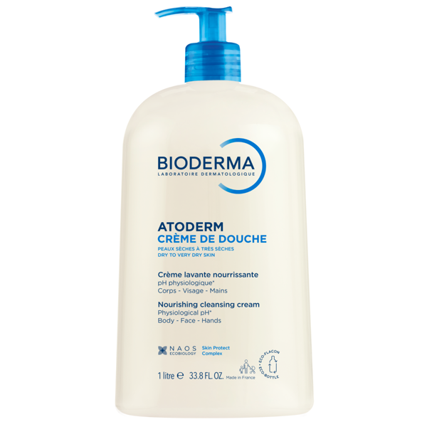 BIODERMA ATODERM CREME DE DOUCHE, maitinamasis kreminis prausiklis sausai odai, 1 l