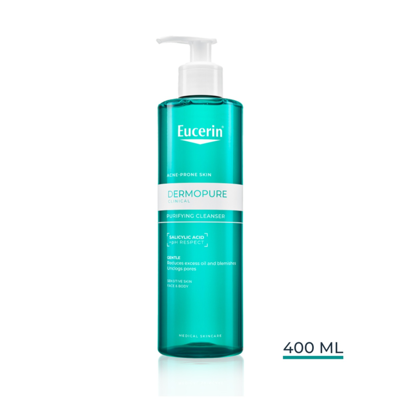 EUCERIN DERMOPURE, prausimosi gelis į aknę linkusiai odai, 400 ml