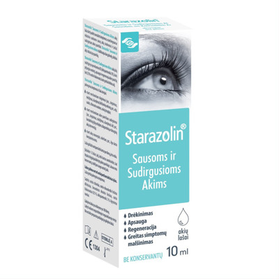 STARAZOLIN SAUSOMS IR SUDIRGUSIOMS AKIMS, akių lašai, 10 ml