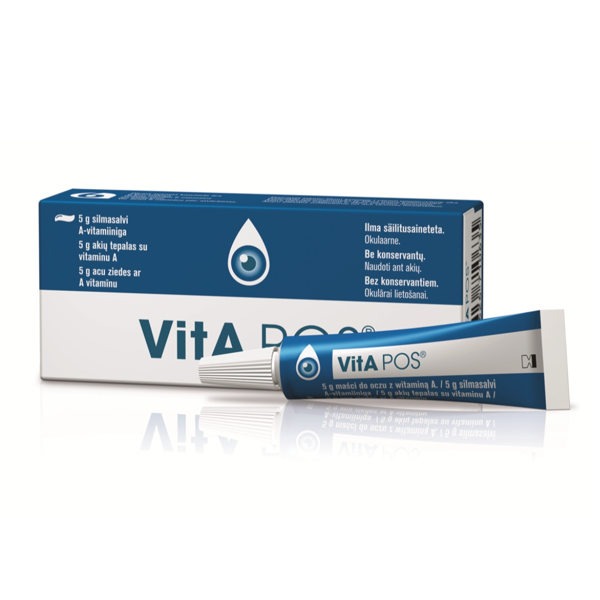URSAPHARM VITA-POS, akių tepalas su vitaminu A, 5 g 