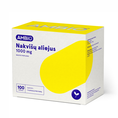 AMBIO NAKVIŠŲ ALIEJUS, 1000 mg, 100 kapsulių