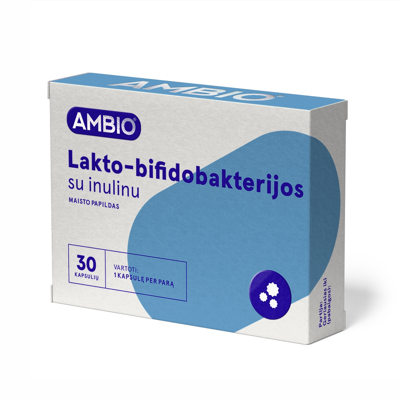 AMBIO LAKTO-BIFIDOBAKTERIJOS SU INULINU, 30 kapsulių
