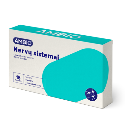 AMBIO NERVŲ SISTEMAI, 15 kramtomųjų tablečių