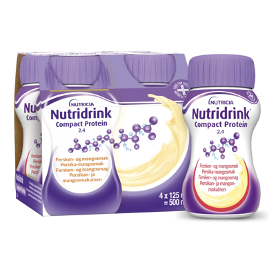 NUTRICIA NUTRIDRINK PROTEIN PEACH/MANGO, 125 ml, 4 vnt. 