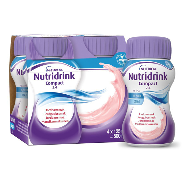 NUTRICIA NUTRIDRINK, 125 ml, braškių skonio, 4 vnt.