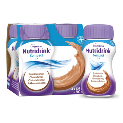 NUTRICIA NUTRIDRINK, 125 ml, šokolado skonio, 4 vnt.