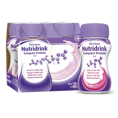NUTRICIA NUTRIDRINK PROTEIN, miško uogų skonio, 125 ml, 4 vnt.