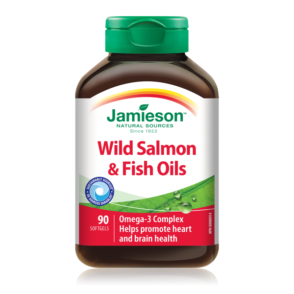 JAMIESON WILD SALMON & FISH OIL, žuvų taukai, 1000 mg, 90 minkštų kapsulių