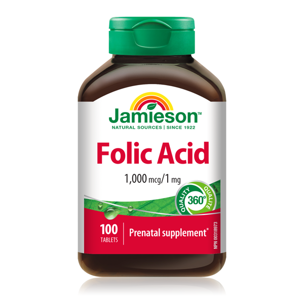 JAMIESON FOLIO RŪGŠTIS, 1 mg, 100 tablečių