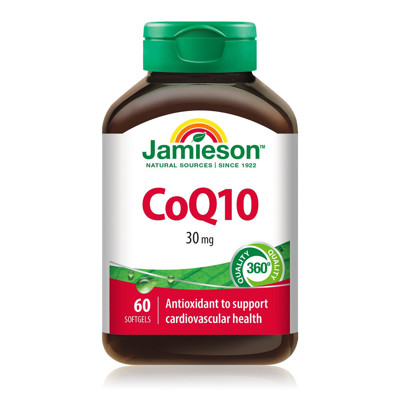 JAMIESON CO Q10 KOFERMENTAS, 30 mg, 60 minkštų kapsulių