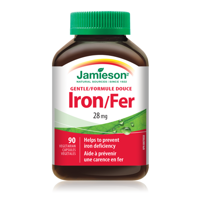 JAMIESON GENTLE IRON, 28mg, 90 kapsulių