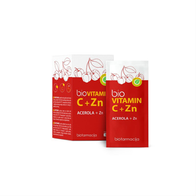 BIO VITAMIN C + ZINC, milteliai, 14 paketėlių