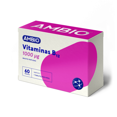 AMBIO VITAMINAS B12, 1000µg, 60 tablečių